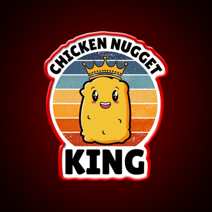 Chicken Nugget King Birthday Fast Food Led Neon Sign For Burger Place Rgb Color