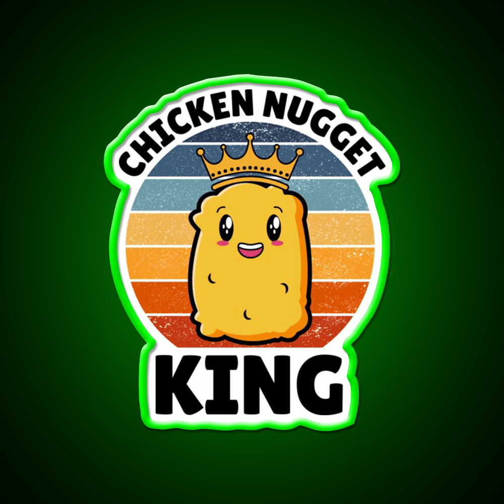 Chicken Nugget King Birthday Fast Food Led Neon Sign For Burger Place Rgb Color - Shineneon