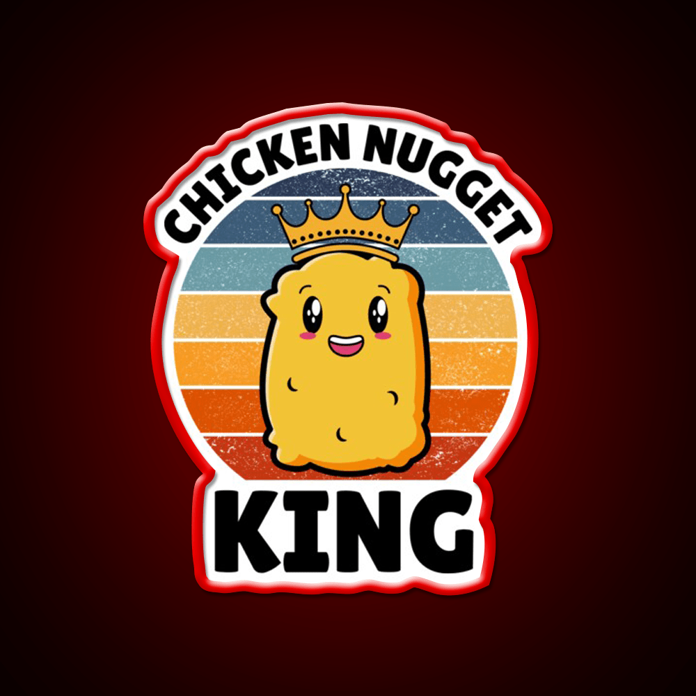 Chicken Nugget King Birthday Fast Food Led Neon Sign For Burger Place Rgb Color - Shineneon