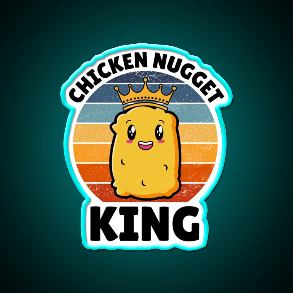 Chicken Nugget King Birthday Fast Food Led Neon Sign For Burger Place Rgb Color - Shineneon