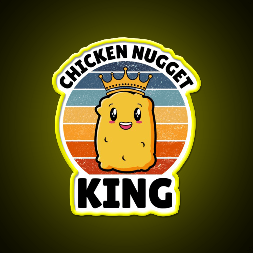 Chicken Nugget King Birthday Fast Food Led Neon Sign For Burger Place Rgb Color - Shineneon