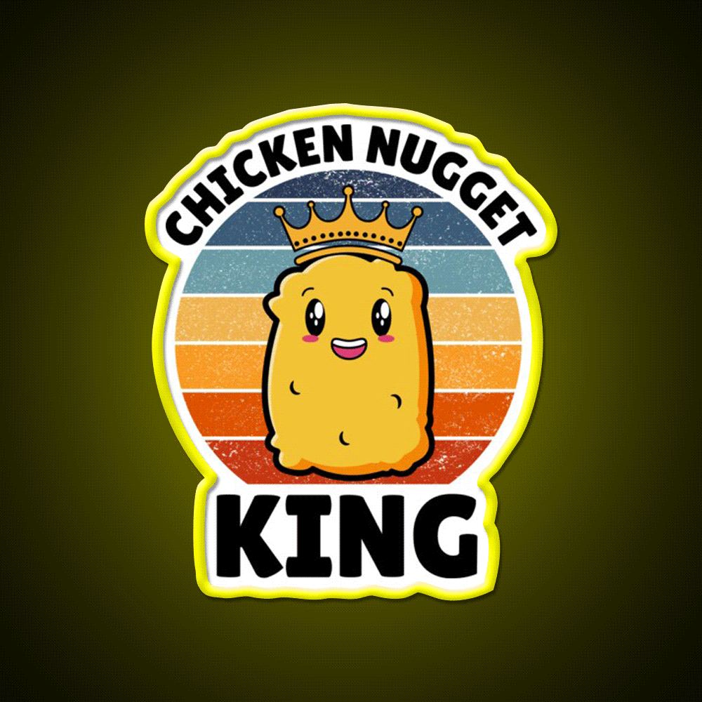 Chicken Nugget King Birthday Fast Food Led Neon Sign For Burger Place Rgb Color
