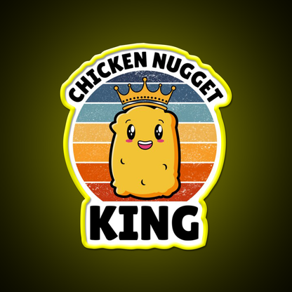 Chicken Nugget King Birthday Fast Food Led Neon Sign For Burger Place Rgb Color