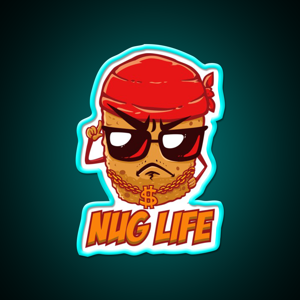 Chicken Nugget Nug Life Junk Food Nuggets Led Neon Sign For Burger Place Rgb Color