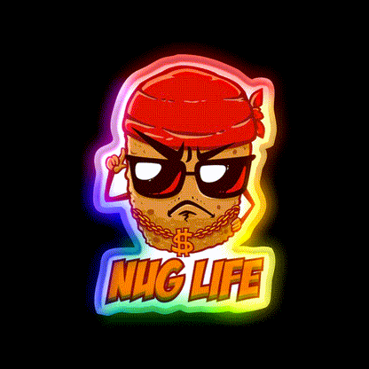 Chicken Nugget Nug Life Junk Food Nuggets Led Neon Sign For Burger Place Rgb Color