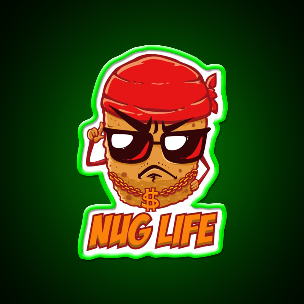 Chicken Nugget Nug Life Junk Food Nuggets Led Neon Sign For Burger Place Rgb Color