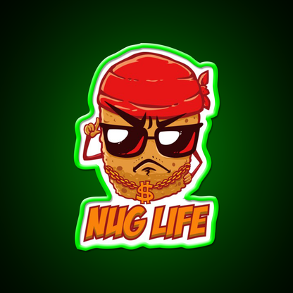 Chicken Nugget Nug Life Junk Food Nuggets Led Neon Sign For Burger Place Rgb Color