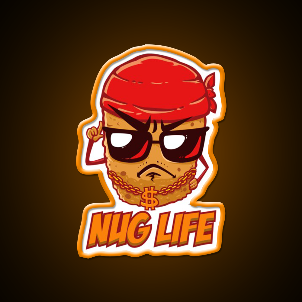 Chicken Nugget Nug Life Junk Food Nuggets Led Neon Sign For Burger Place Rgb Color