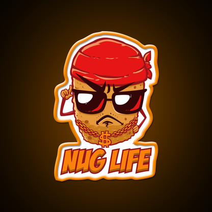 Chicken Nugget Nug Life Junk Food Nuggets Led Neon Sign For Burger Place Rgb Color