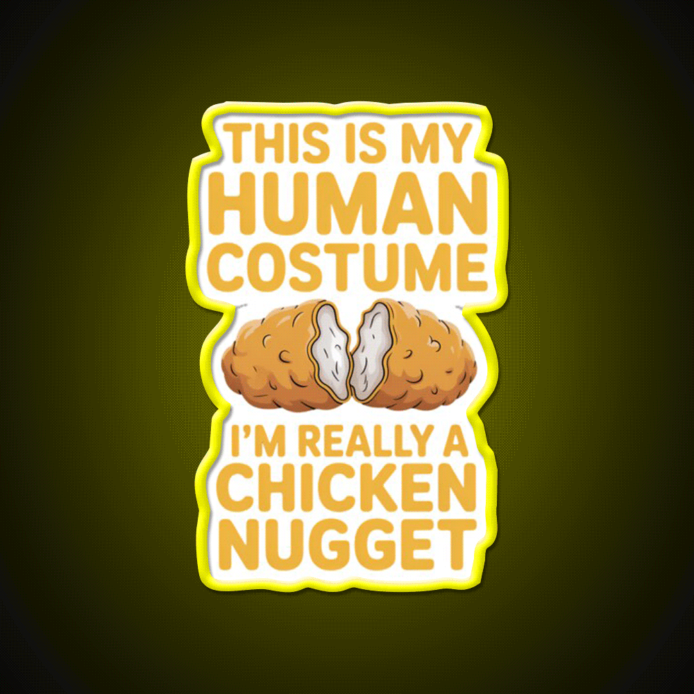 Chicken Nugget Snack Food Led Neon Sign Rgb Color - Custom LED neon sign front view