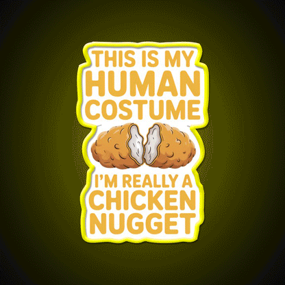 Chicken Nugget Snack Food Led Neon Sign Rgb Color - Custom LED neon sign front view