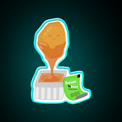 Chicken Nugget Sweet N Sour Sauce Fast Food Led Neon Sign For Burger Place Rgb Color