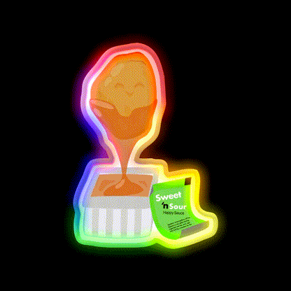 Chicken Nugget Sweet N Sour Sauce Fast Food Led Neon Sign For Burger Place Rgb Color