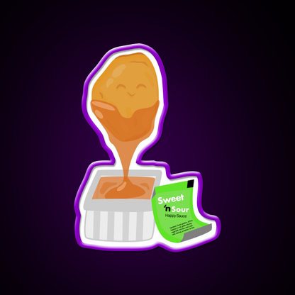 Chicken Nugget Sweet N Sour Sauce Fast Food Led Neon Sign For Burger Place Rgb Color