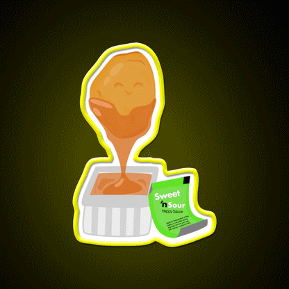 Chicken Nugget Sweet N Sour Sauce Fast Food Led Neon Sign For Burger Place Rgb Color