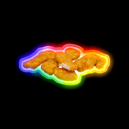 Chicken Nuggets Fast Food Led Neon Sign For Burger Place Rgb Color - LED neon sign close-up detail