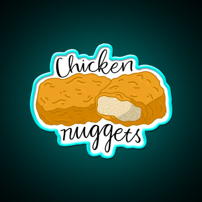Chicken Nuggets Fast Food Led Neon Sign For Burger Place Wall Art Rgb Color