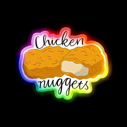 Chicken Nuggets Fast Food Led Neon Sign For Burger Place Wall Art Rgb Color