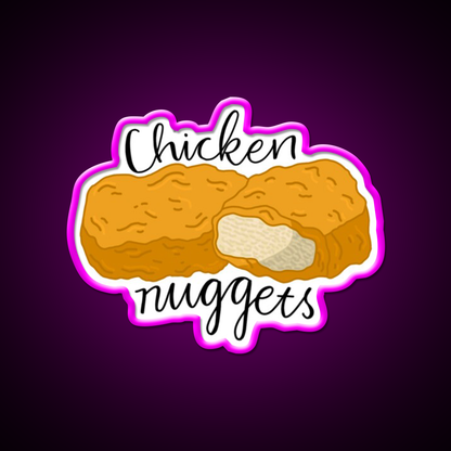 Chicken Nuggets Fast Food Led Neon Sign For Burger Place Wall Art Rgb Color