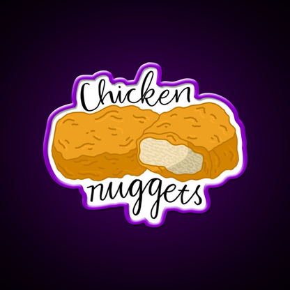 Chicken Nuggets Fast Food Led Neon Sign For Burger Place Wall Art Rgb Color
