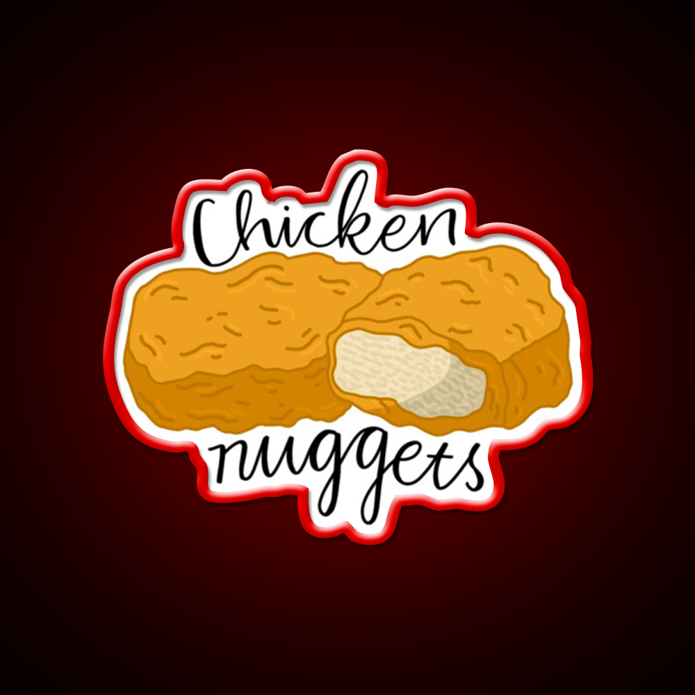Chicken Nuggets Fast Food Led Neon Sign For Burger Place Wall Art Rgb Color