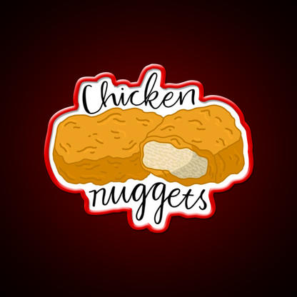 Chicken Nuggets Fast Food Led Neon Sign For Burger Place Wall Art Rgb Color