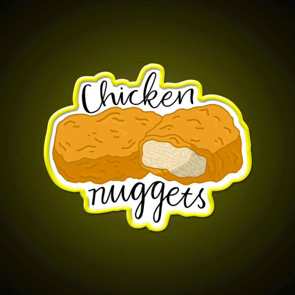 Chicken Nuggets Fast Food Led Neon Sign For Burger Place Wall Art Rgb Color
