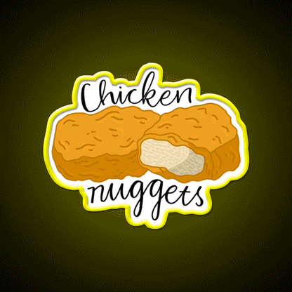 Chicken Nuggets Fast Food Led Neon Sign For Burger Place Wall Art Rgb Color