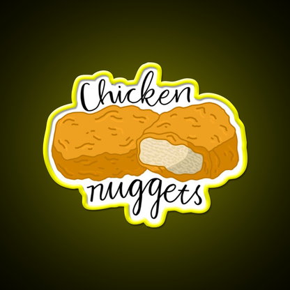 Chicken Nuggets Fast Food Led Neon Sign For Burger Place Wall Art Rgb Color