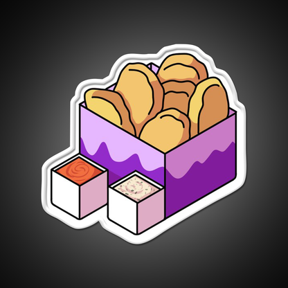 Chicken Nuggets Fast Food Led Neon Sign For Burger Place Wall Decor Rgb Color