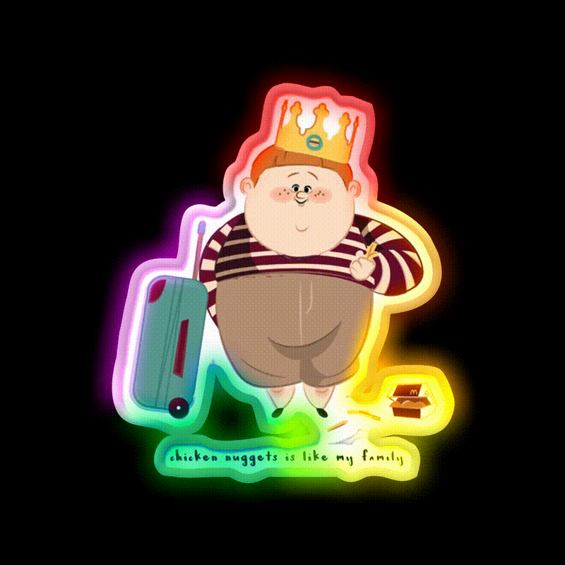 Chicken Nuggets Is Like My Family Fast Food Led Neon Sign For Burger Place Rgb Color