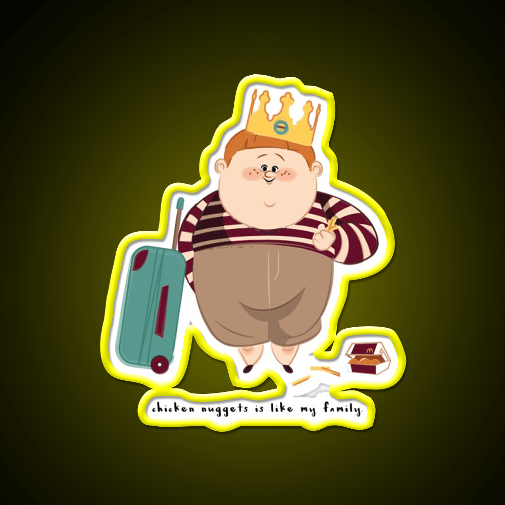 Chicken Nuggets Is Like My Family Fast Food Led Neon Sign For Burger Place Rgb Color - Shineneon