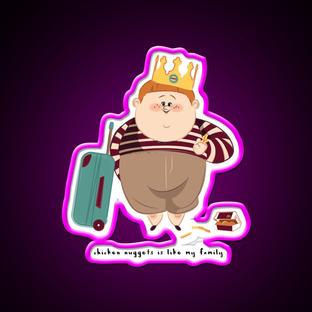 Chicken Nuggets Is Like My Family Fast Food Led Neon Sign For Burger Place Rgb Color - Shineneon