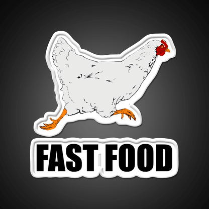 Chicken Running Fast Food Led Neon Sign For Burger Place Rgb Color - Shineneon