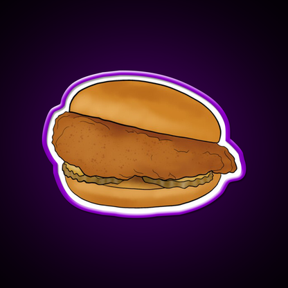 Chicken Sandwich Fast Food Led Neon Sign For Burger Place Rgb Color