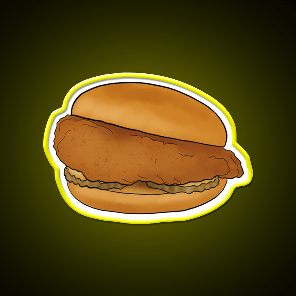 Chicken Sandwich Fast Food Led Neon Sign For Burger Place Rgb Color - Shineneon