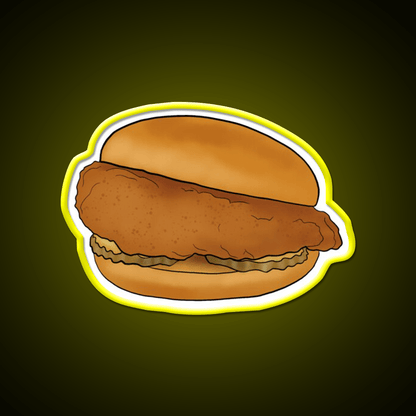 Chicken Sandwich Fast Food Led Neon Sign For Burger Place Rgb Color - Shineneon