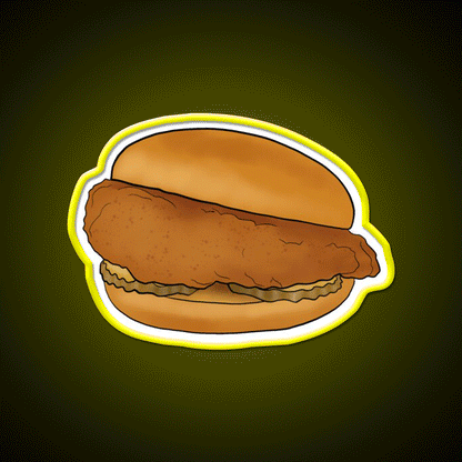 Chicken Sandwich Fast Food Led Neon Sign For Burger Place Rgb Color