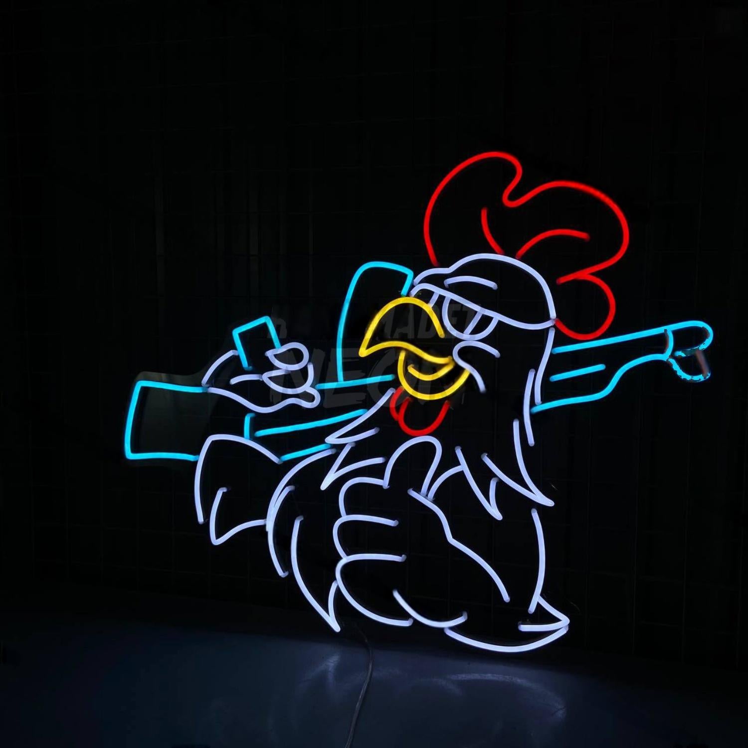 Chicken Shooting Led Sign Room Wall Deco | Shineneon