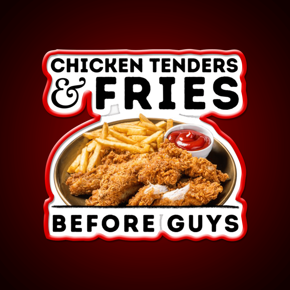 Chicken Tenders And Fries Before Guys Led Neon Sign For Burger Place Rgb Color - Shineneon