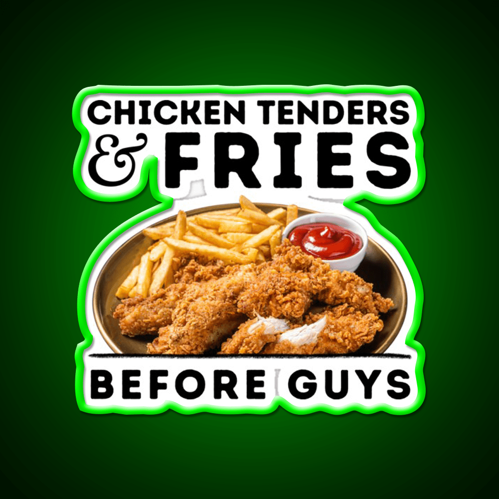 Chicken Tenders And Fries Before Guys Led Neon Sign For Burger Place Rgb Color - Shineneon