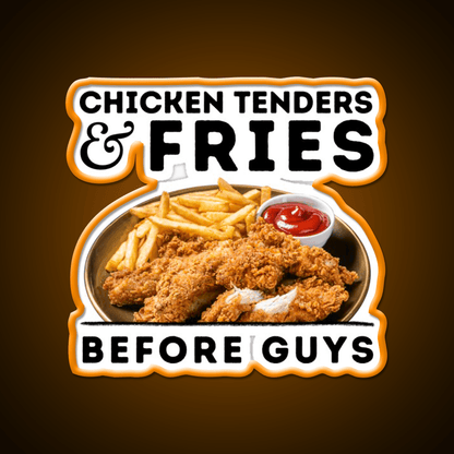 Chicken Tenders And Fries Before Guys Led Neon Sign For Burger Place Rgb Color - Shineneon