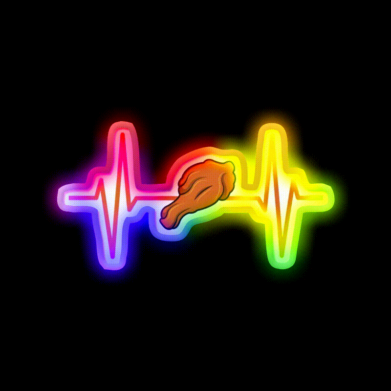 Chicken Wings Fast Food Led Neon Sign For Burger Place Rgb Color - LED neon sign close-up detail