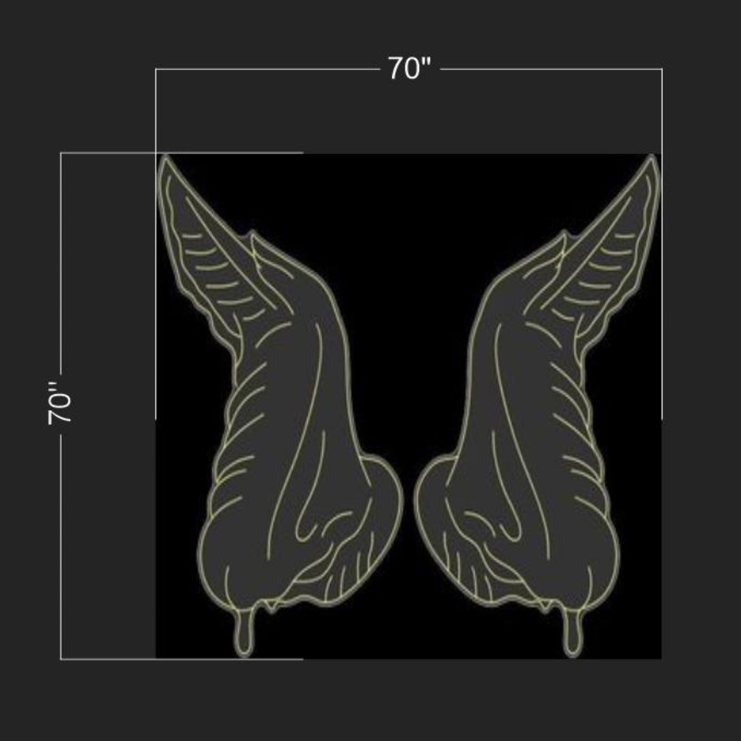 Chicken Wings Symmetrical Wings Led Neon Sign For Bar Cafe Party Decor | Shineneon