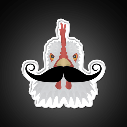 Chicken With A Moustache Fast Food Led Neon Sign For Burger Place Rgb Color - Shineneon