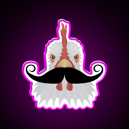 Chicken With A Moustache Fast Food Led Neon Sign For Burger Place Rgb Color - Shineneon