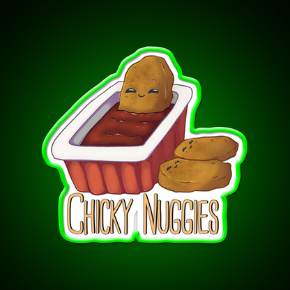 Chicky Nuggies Fast Food Led Neon Sign For Burger Place Rgb Color