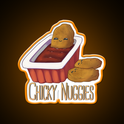 Chicky Nuggies Fast Food Led Neon Sign For Burger Place Rgb Color