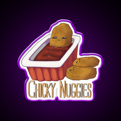 Chicky Nuggies Fast Food Led Neon Sign For Burger Place Rgb Color