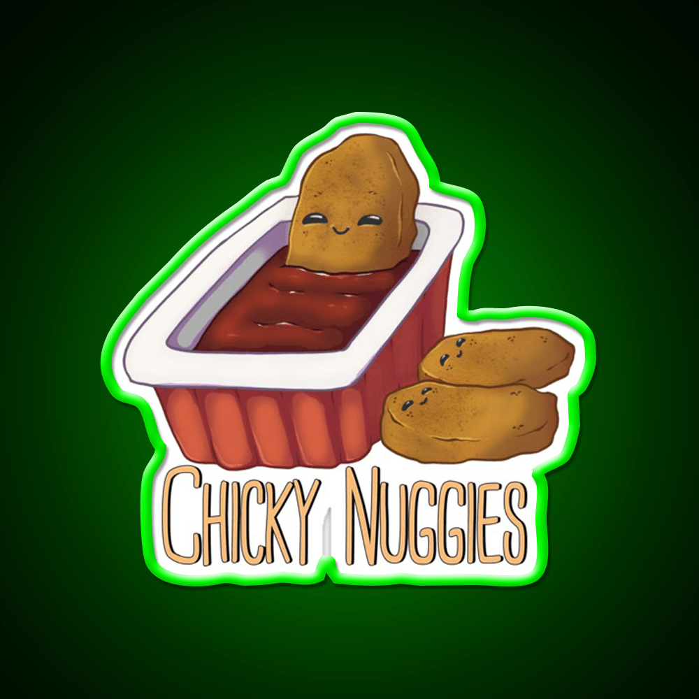 Chicky Nuggies Fast Food Led Neon Sign For Burger Place Rgb Color - Shineneon